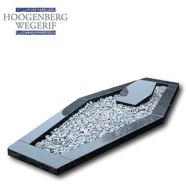 Grafmonument zeskantig met inscriptie plaat