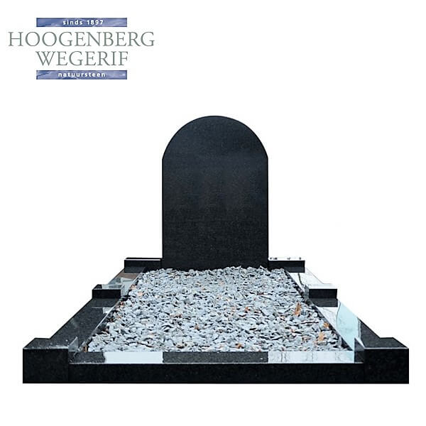 Voordelig grafmonument donker graniet toogmodel