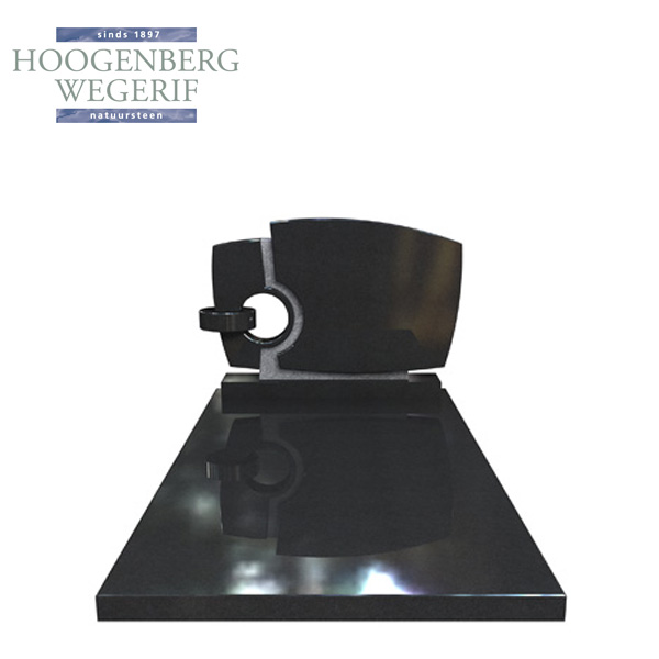 Bewerkt zwart graniet grafmonument