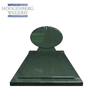 Donker groen graniet ovaalvormige grafsteen