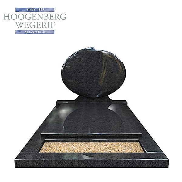 Gepolijst donker graniet grafmonument