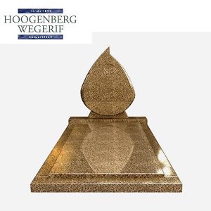 Bruin graniet grafmonument in de vorm van een vlam