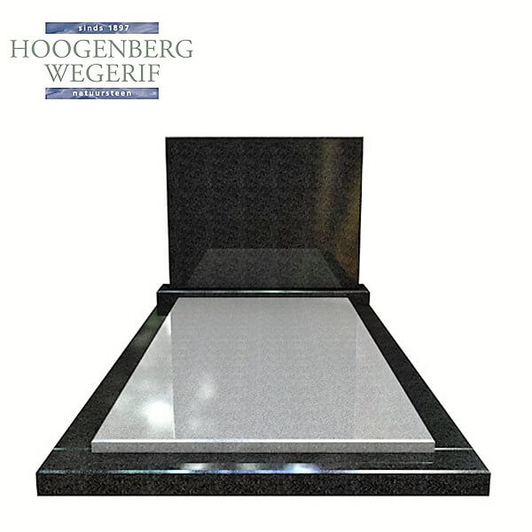 Rechthoekige grafsteen met afdekplaat