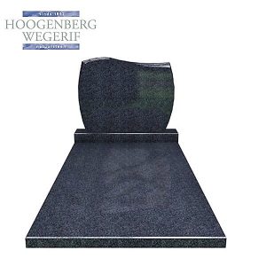 Grafsteen uitgevoerd in donker grijs graniet