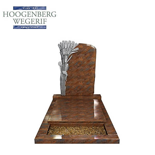 Grafsteen met gebeeldhouwde korenaar