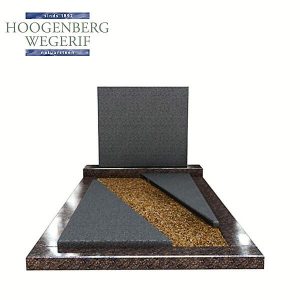 Grafsteen rechthoekig met dekplaat in 2 delen