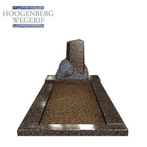 Grafmonument met gepolijste / ruw bewerkte obelisk