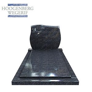 Grafsteen uitgevoerd in grijs blauw graniet