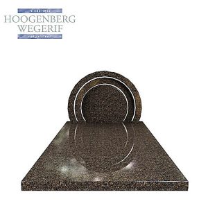 Grafsteen opgebouwd uit cirkel en ringen