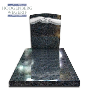 Grafsteen zwart graniet met gebeeldhouwde handen