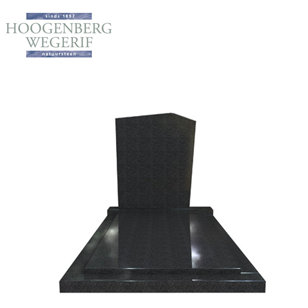 Grafsteen donker graniet in punt vorm
