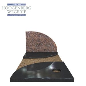 Grafmonument opgebouwd uit 3 kwart cirkels