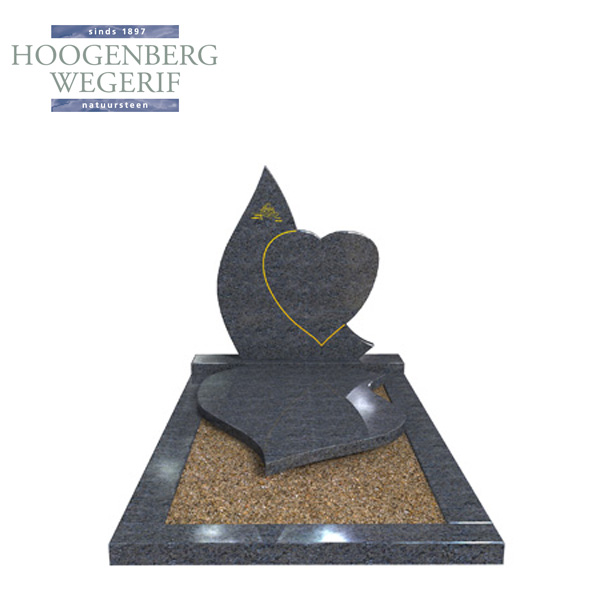 Grafsteen hart en vlam