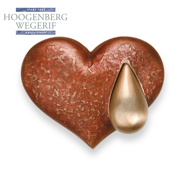 Brons hart met traan