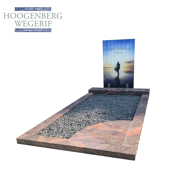 Grafmonument met full-color glasplaat