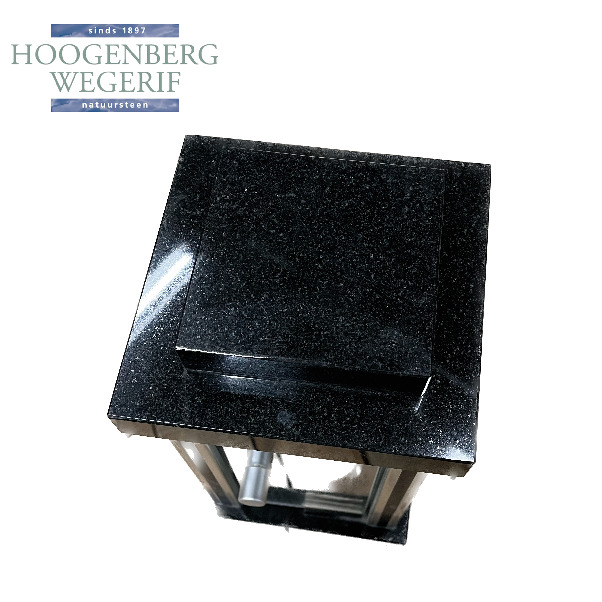 Graflantaarn Zwart graniet met RVS - Afbeelding 3