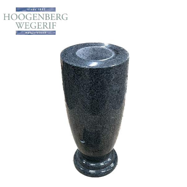 Ronde vaas grijs graniet - Afbeelding 4