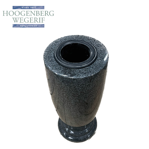 Ronde vaas grijs graniet - Afbeelding 2