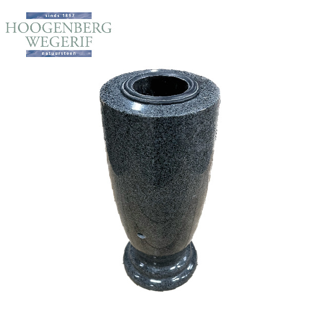 Ronde vaas grijs graniet