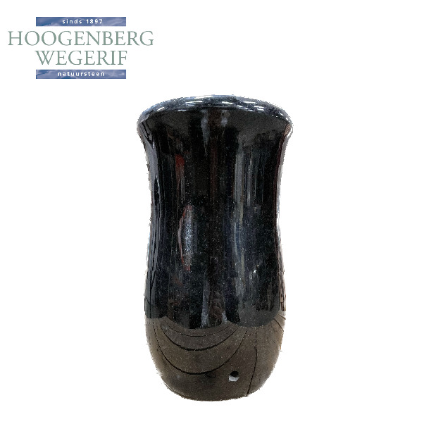 Ronde zwart granieten vaas - Afbeelding 4