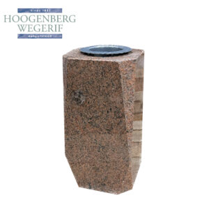 Grafvaas Multi Color rood gepolijst