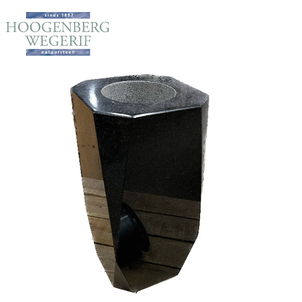 Grafvaas zwart graniet - Afbeelding 2