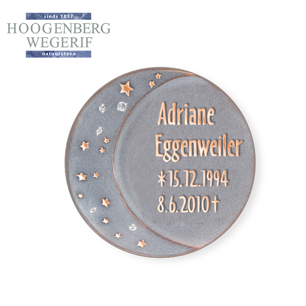 Maan en sterren opschriftplaat