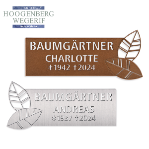 Tekstplaat met blaadjes