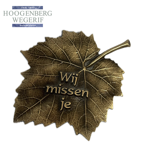 Druivenblad met opschrift