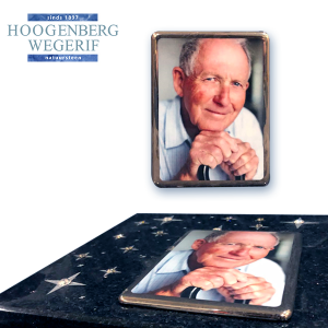 Foto porselein met zilveren rand