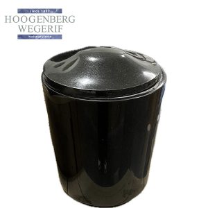 Ronde zwarte granieten urn