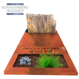 Franse leisteen met cortenstalen zerk