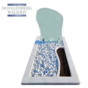 Glasplaat met marmeren omranding