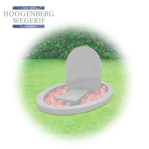 Ovale grafsteen met marmeren omranding