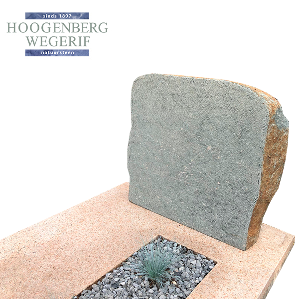 Doorgezaagde kei met chin ivory leathertouch zerk - Afbeelding 2