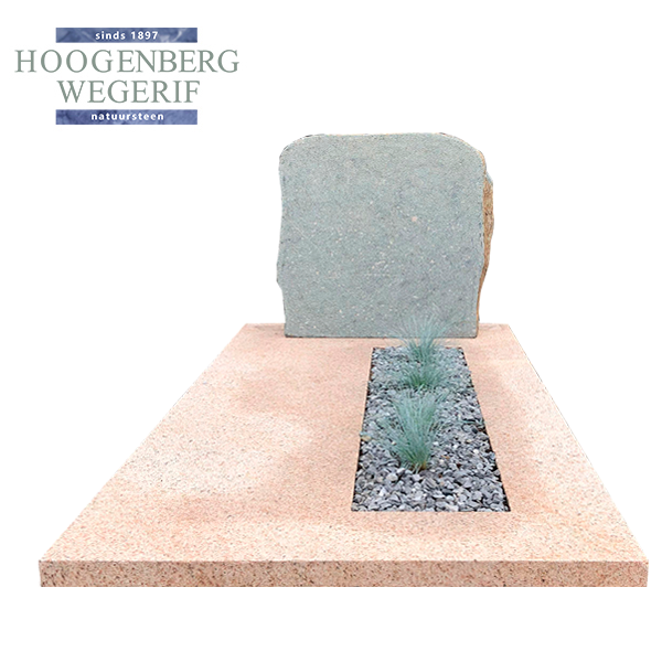 Doorgezaagde kei met chin ivory leathertouch zerk