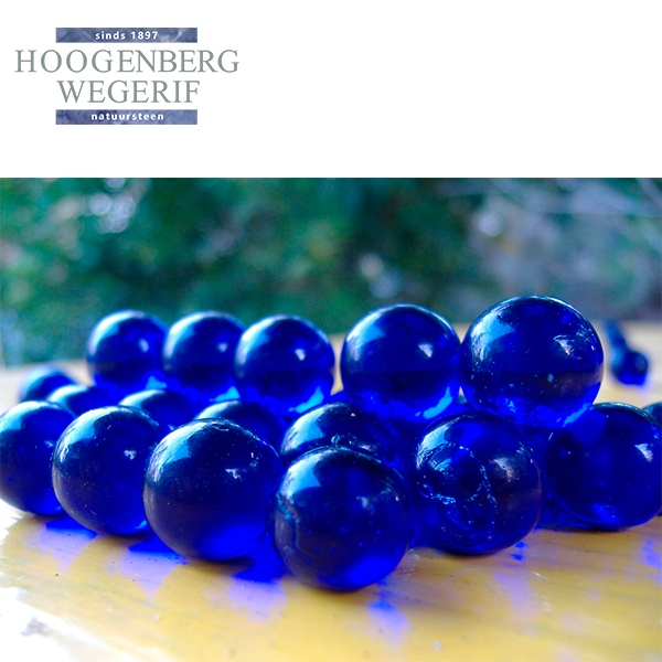 I Glas knikkers blauw