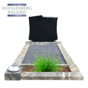 Zwarte letterplaat gecombineerd met grijs groene omranding