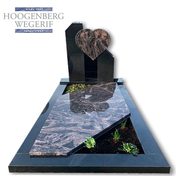 Aurora met zwart Graniet grafmonument