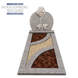 Monument Chin Ivory met gebeeldhouwde roos