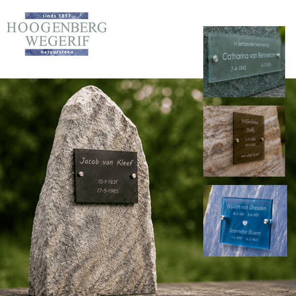Gedenkplaat van glas